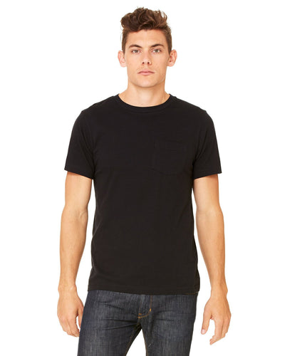 bella + canvas jersey short sleeve pocket t-shirt 3021 black