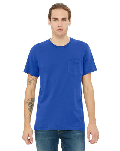 bella + canvas jersey short sleeve pocket t-shirt 3021 true royal