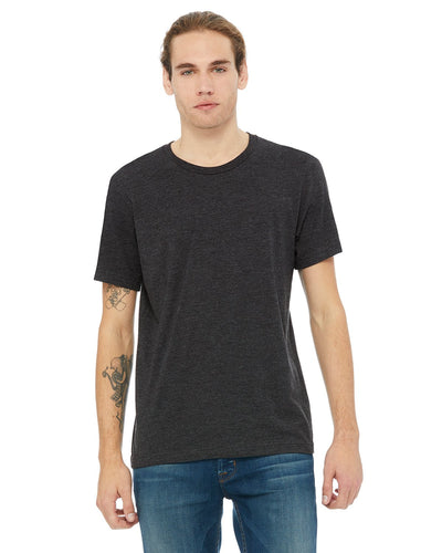 bella + canvas unisex heavyweight 5. . crew t-shirt 3091 dk grey hthr