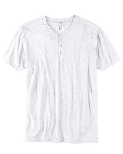 bella + canvas triblend short sleeve henley 3125 wht fleck tribld