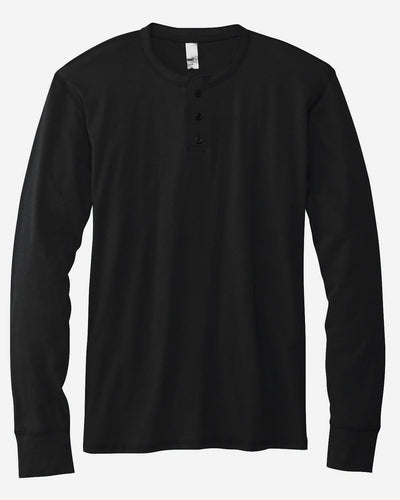 bella + canvas jersey long sleeve henley 3150 black