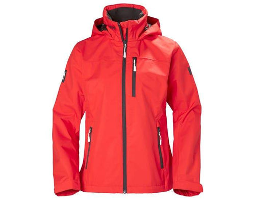 helly hansen w crew hooded jacket 33899 alert red, jackets with company logo