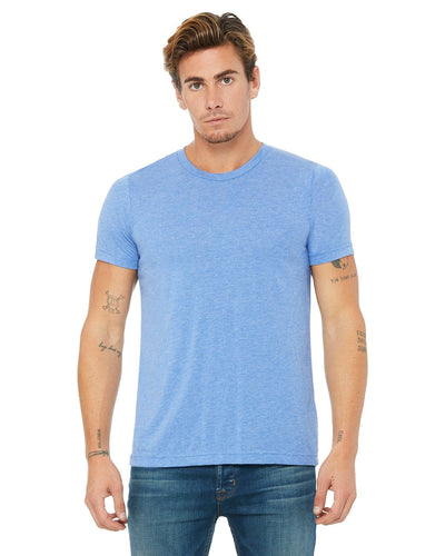 bella + canvas unisex triblend short sleeve t-shirt 3413c blue trblnd