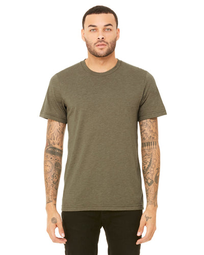 bella + canvas unisex triblend short sleeve t-shirt 3413c olive triblend
