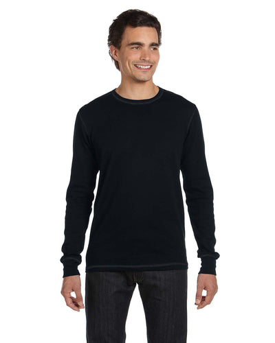 bella + canvas thermal long sleeve t-shirt 3500 black/ black