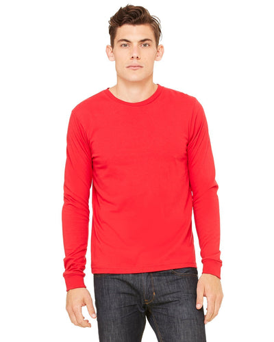 bella + canvas unisex jersey long sleeve t-shirt 3501 red