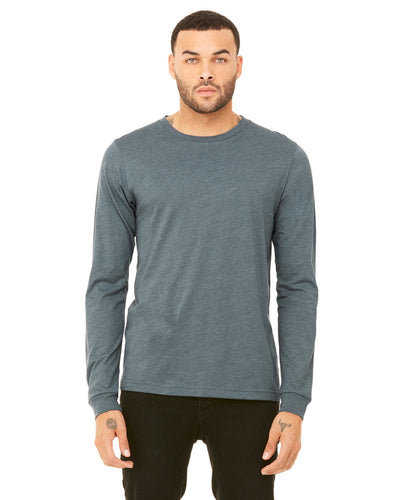 bella + canvas unisex jersey long sleeve t-shirt 3501 heather slate
