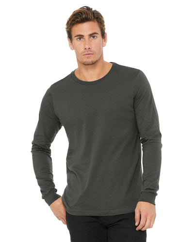 bella + canvas unisex jersey long sleeve t-shirt 3501 asphalt