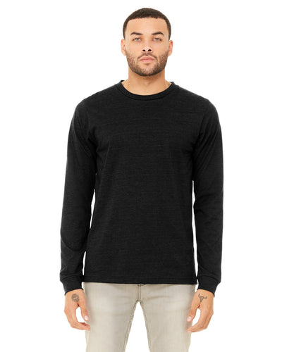 bella canvas unisex jersey long sleeve t shirt 3501 black heather