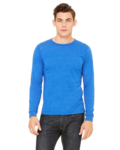 bella + canvas unisex jersey long sleeve t-shirt 3501 true royal trbln