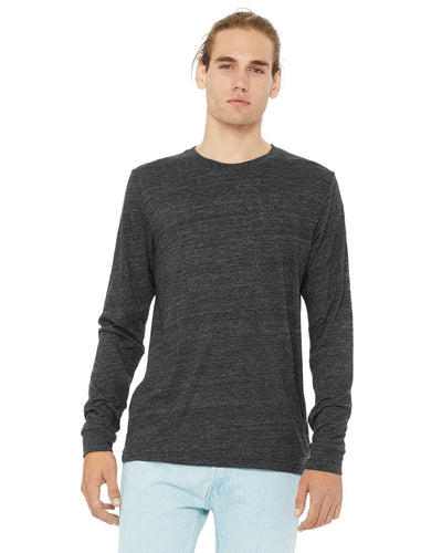 bella + canvas unisex jersey long sleeve t-shirt 3501 chrcl blk slub