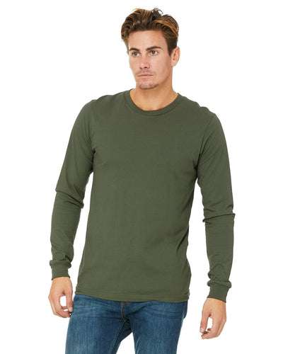 bella + canvas unisex jersey long sleeve t-shirt 3501 military green