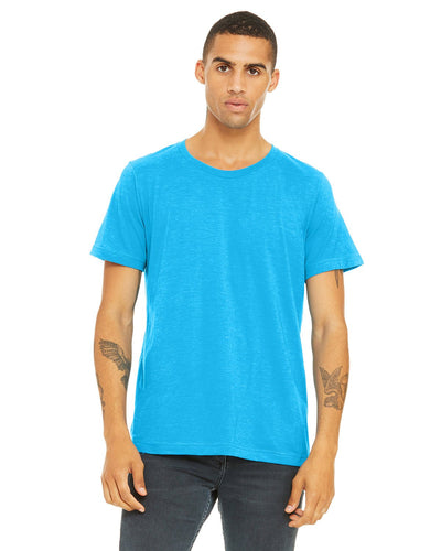 bella + canvas unisex poly-cotton short sleeve t-shirt 3650 neon blue