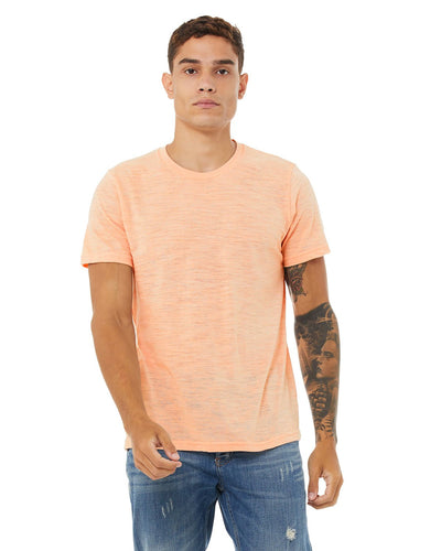 bella + canvas unisex poly-cotton short sleeve t-shirt 3650 peach slub