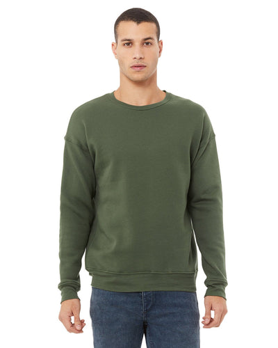 Bella + Canvas Military Green 3945 sweatshirts with logo embroidery