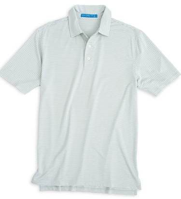 Southern Tide Men's Gameday Performance Stripe Polo 3968 Slate Grey