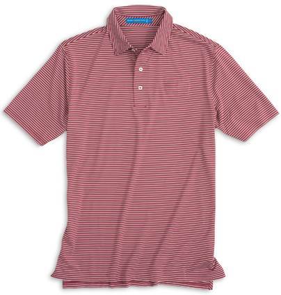 Southern Tide Men's Gameday Performance Stripe Polo 3968 Chianti