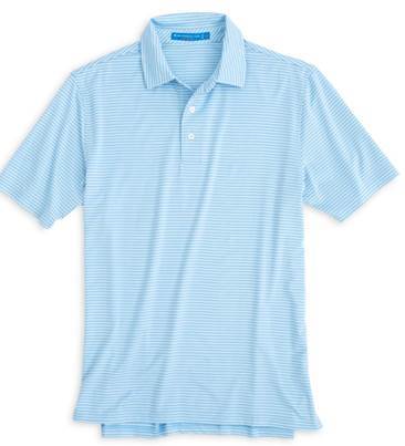 Southern Tide Men's Gameday Performance Stripe Polo 3968 Tide Blue