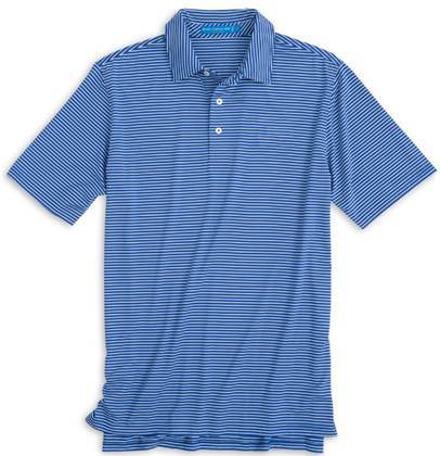 Southern Tide Men's Gameday Performance Stripe Polo 3968 University Blue