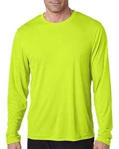 Hanes Men's Cool DRI  with FreshIQ Long Sleeve Performance T-Shirt 482L SAFETY GREEN