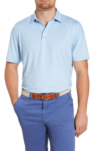 Johnnie O Archie Printed Prep Formance Jersey Polo JMPO2460 Gulf Blue