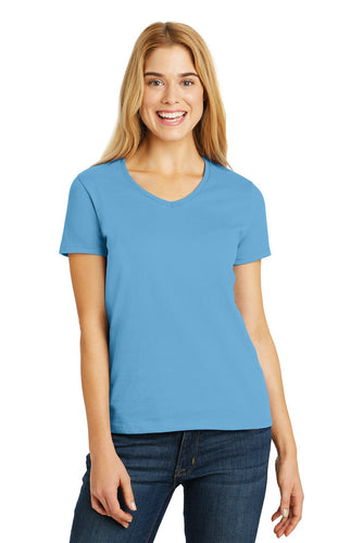 hanes ladies comfortsoft v neck tee 5780 aquatic blue