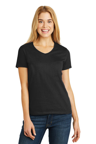 hanes ladies comfortsoft v neck tee 5780 black