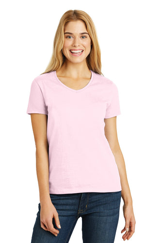 hanes ladies comfortsoft v neck tee 5780 pale pink