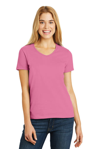 hanes ladies comfortsoft v neck tee 5780 pink