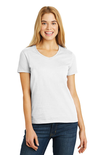 hanes ladies comfortsoft v neck tee 5780 white