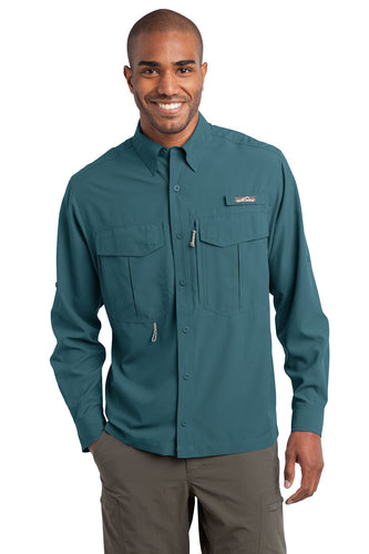 Eddie Bauer Gulf Teal EB600 work shirts with logo