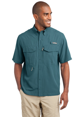 Eddie Bauer Gulf Teal EB602 embroidered work shirts