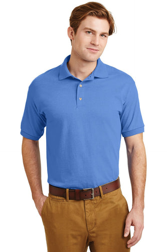 Gildan Carolina Blue 8800 custom logo polo shirts embroidered