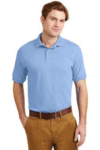 Gildan Light Blue 8800 custom logo polo shirts embroidered
