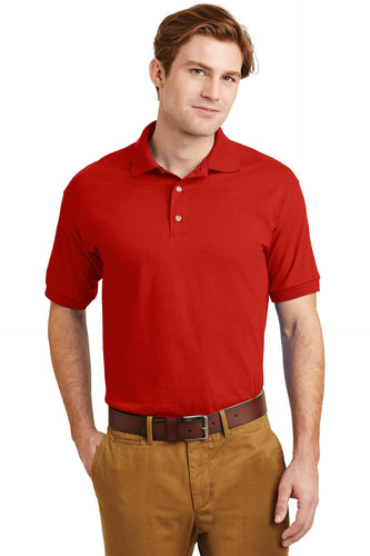 Gildan Red 8800 custom logo polo shirts embroidered
