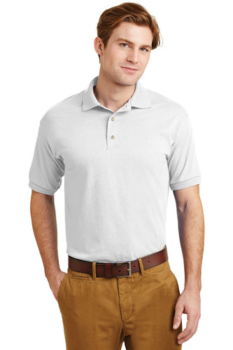 Gildan White 8800 custom logo polo shirts