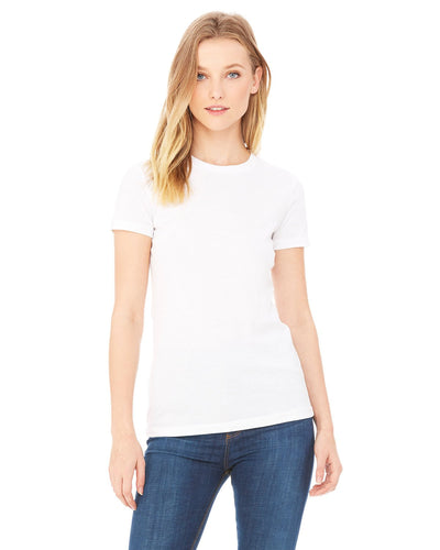 bella + canvas ladies the favorite t-shirt 6004 solid wht blend