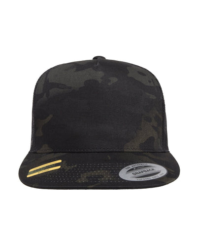 Yupoong Classics Adult 5-Panel Multicam Trucker Cap Black Multicam