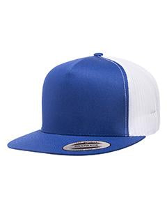 Yupoong Adult 5-Panel Classic Trucker Cap 6006 ROYAL/ WHITE