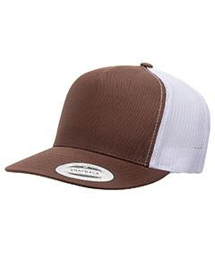 Yupoong Adult 5 -Panel Classic Trucker Cap 6006 BROWN/ WHITE