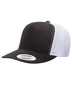 Yupoong Adult 5 -Panel Classic Trucker Cap 6006 BLACK/ WHITE