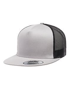 Yupoong Adult 5-Panel Classic Trucker Cap 6006 SILVER/ BLACK