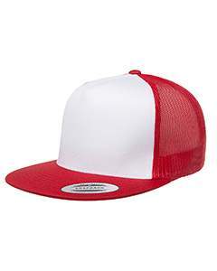 Yupoong Adult Classic Trucker with White Front Panel Cap 6006W RED/ WHT/ RED