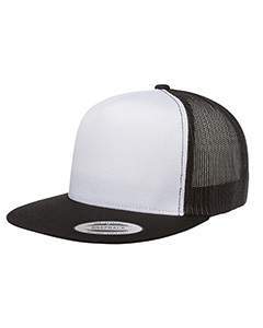 Yupoong Adult Classic Trucker with White Front Panel Cap 6006W BLACK/ WHT/ BLK