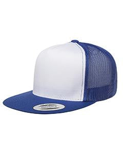 Yupoong Adult Classic Trucker with White Front Panel Cap 6006W ROYAL/ WHT/ ROYL