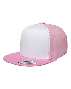 Yupoong Adult Classic Trucker with White Front Panel Cap 6006W PINK/ WHT/ PINK