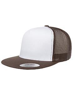 flexfit_6006w_brown/ white/ brwn_company_logo_headwear