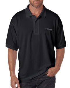 Columbia Black 6016 polo shirts with logo embroidery