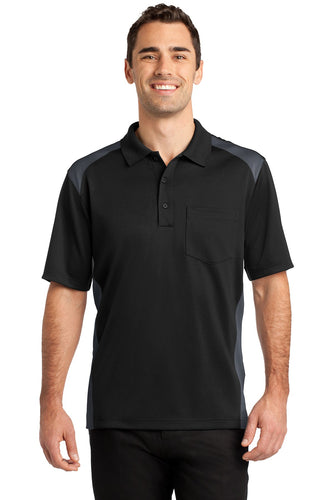 CornerStone Black/ Charcoal CS416 polo shirts with custom logos