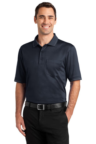 CornerStone Dark Navy/ Smoke Grey CS415 polo shirts with custom logos